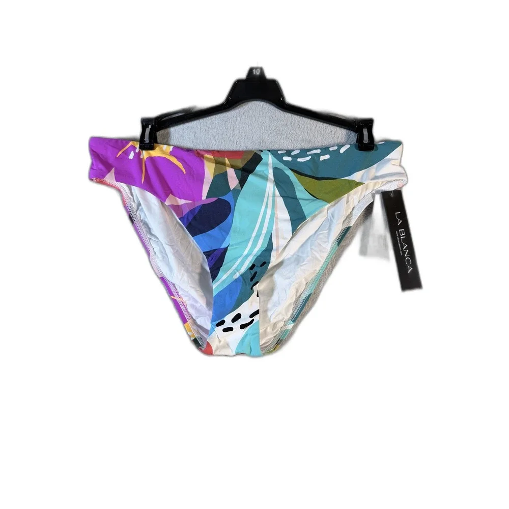 La Blanca Women's Bikini Swim Bottoms Size 14 NWT‎ Eclectic Shore Palm Floral